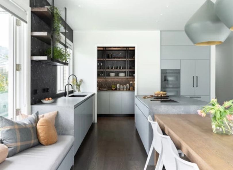 Beautifully designed kitchen with hidden appliances.
