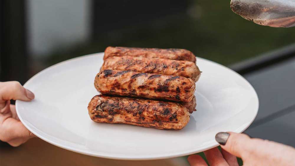 sausages on a plate